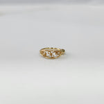 Vine Loop Gold Nose Ring in 18K gold with elegant filigree vine design displayed on a plain background by Yuvora